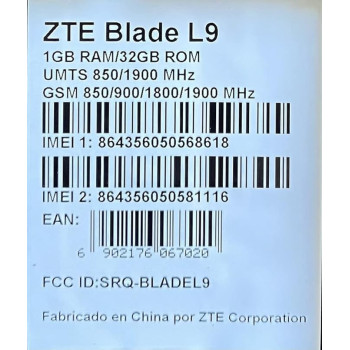 ZTE Blade L9 32GB 1GB RAM Grey