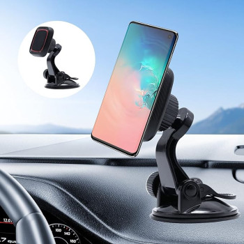 Phone Mount for Car, Jollyfit Magnetic Dashboard & Windshield Universal Car Phone Holder Mount