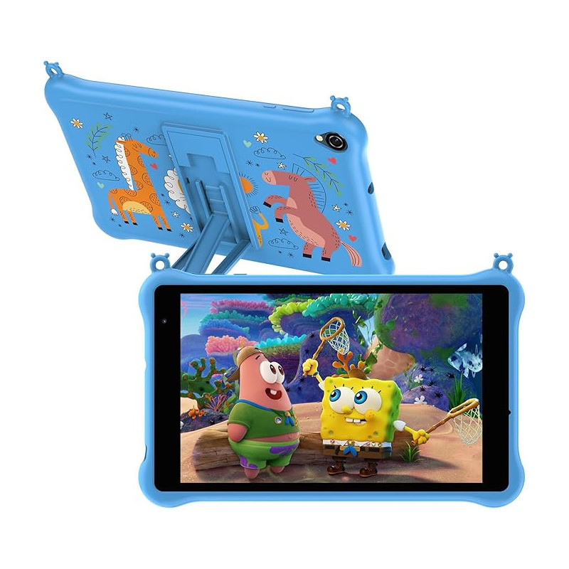 Blackview Tab5 Kids Tablet, Android 12 Tablet For Kids, 5Gb+ 64Gb/ 1Tb With Parental Control Mode, Bluetooth, Google Play, Wifi, Kid-Proof Case, 8 Inch Blue