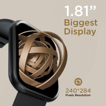 Fire-Boltt Dazzle 1.83 Smartwatch Full Touch Largest Borderless Display & 60 Sports Modes (Swimming) with IP68 Rating, Sp02 Tracking, Over 100 Cloud Based Watch Faces (Black)