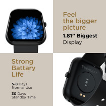 Fire-Boltt Dazzle 1.83 Smartwatch Full Touch Largest Borderless Display & 60 Sports Modes (Swimming) with IP68 Rating, Sp02 Tracking, Over 100 Cloud Based Watch Faces (Black)