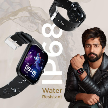 Fire-Boltt Dazzle 1.83 Smartwatch Full Touch Largest Borderless Display & 60 Sports Modes (Swimming) with IP68 Rating, Sp02 Tracking, Over 100 Cloud Based Watch Faces (Black)