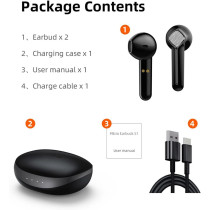 Mibro S1 True Wireless Earbuds HiFi Stereo Noise Cancelling, 35hrs Long Battery Life, Bluetooth 5.3, IPX5 Waterproof - Black