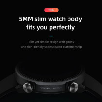 Mibro A1 Smart Watch 1.28-inch HD Display Touch Screen Ultra-thin Metal Bluetooth 5.0 20 Sport Modes Fitness Watch Heart Rate Monitoring 270mAh Long Battery Life 5ATM - Black