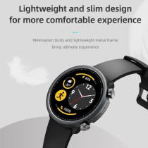 Mibro A1 Smart Watch 1.28-inch HD Display Touch Screen Ultra-thin Metal Bluetooth 5.0 20 Sport Modes Fitness Watch Heart Rate Monitoring 270mAh Long Battery Life 5ATM - Black