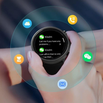 Mibro A1 Smart Watch 1.28-inch HD Display Touch Screen Ultra-thin Metal Bluetooth 5.0 20 Sport Modes Fitness Watch Heart Rate Monitoring 270mAh Long Battery Life 5ATM - Black