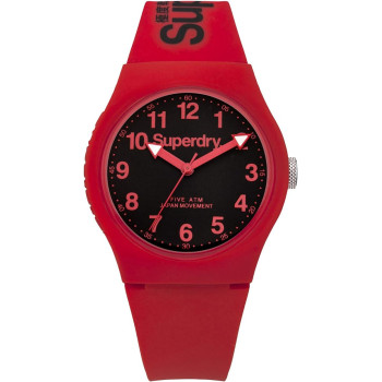 Superdry Women's Analogue Quartz Watch with Silicone Strap SYG164RB, Red, L, strap