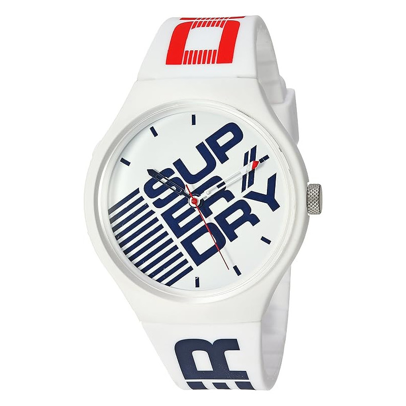 Superdry Urban Xl Street Analogue Matte White Dial White Silicon Watch For Men - SYG226W