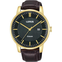 Lorus Unisex's Analog-Digital Quartz Watch with Leather Strap RH980NX9, Black, strap