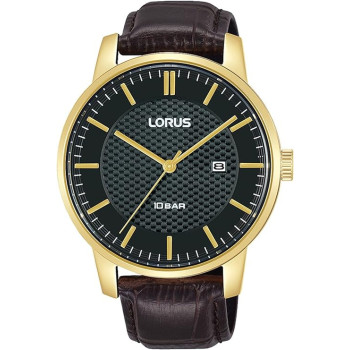 Lorus Unisex's Analog-Digital Quartz Watch with Leather Strap RH980NX9, Black, strap