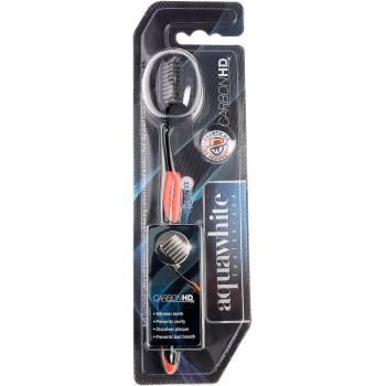 aquawhite Carbon HD Toothbrush with Carbon Infused Bristles, Red