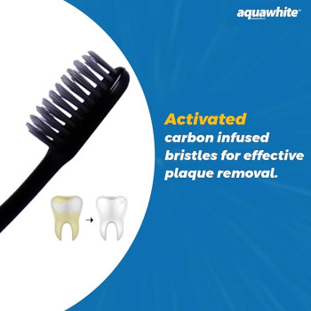 aquawhite Carbon HD Toothbrush with Carbon Infused Bristles, Red