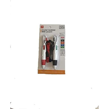 DAISO JAPAN 4-Color Carabiner With Lanyard (2pcs)
