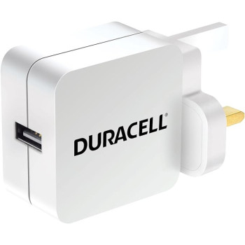 Duracell 2.4 A USB AC Charger for all Smartphone and Tablet - White