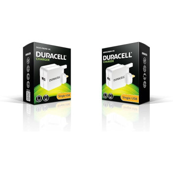 Duracell 2.4 A USB AC Charger for all Smartphone and Tablet - White