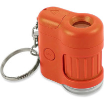 Carson MicroMini 20x LED Lighted Pocket Microscope with Built-In UV and LED Flashlight - Orange, Medium