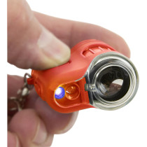 Carson MicroMini 20x LED Lighted Pocket Microscope with Built-In UV and LED Flashlight - Orange, Medium