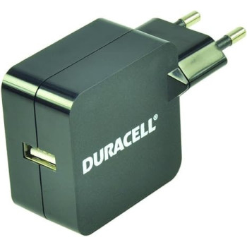 Duracell 2.4A USB-Ladegerät Netzladegerät kompatibel mit Smartphones, MP3-Playern, Tablets uvm. 2-Pin Netzstecker - Schwarz