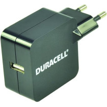 Duracell 2.4A USB-Ladegerät Netzladegerät kompatibel mit Smartphones, MP3-Playern, Tablets uvm. 2-Pin Netzstecker - Schwarz