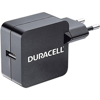Duracell 2.4A USB-Ladegerät Netzladegerät kompatibel mit Smartphones, MP3-Playern, Tablets uvm. 2-Pin Netzstecker - Schwarz