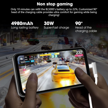 Blackview BL5000 Rugged Phone Unlocked, Dual 5G MTK Dimensity 700 Octa-Core Pro Gaming System, Android 11, 8GB/128GB, 30W Fast Charging, Ultra Wide, 4980mAh - Black