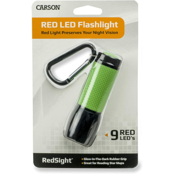 Carson SL-33 RedSight Pro Flashlight - Red LED Torch (Two Brightness Settings)