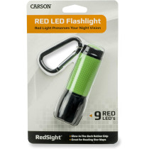 Carson SL-33 RedSight Pro Flashlight - Red LED Torch (Two Brightness Settings)
