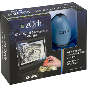 Carson zOrb USB Digital Computer Microscope with 53x Magnification (Based on 21 inch Monitor) 35x