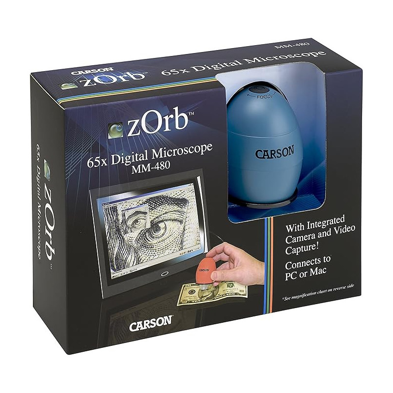 Carson zOrb USB Digital Computer Microscope with 53x Magnification (Based on 21 inch Monitor) 35x