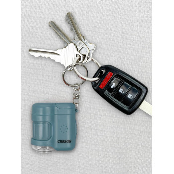 Carson MicroMini 20x LED Lighted Pocket Microscope with Built-In UV and LED Flashlight - Blue