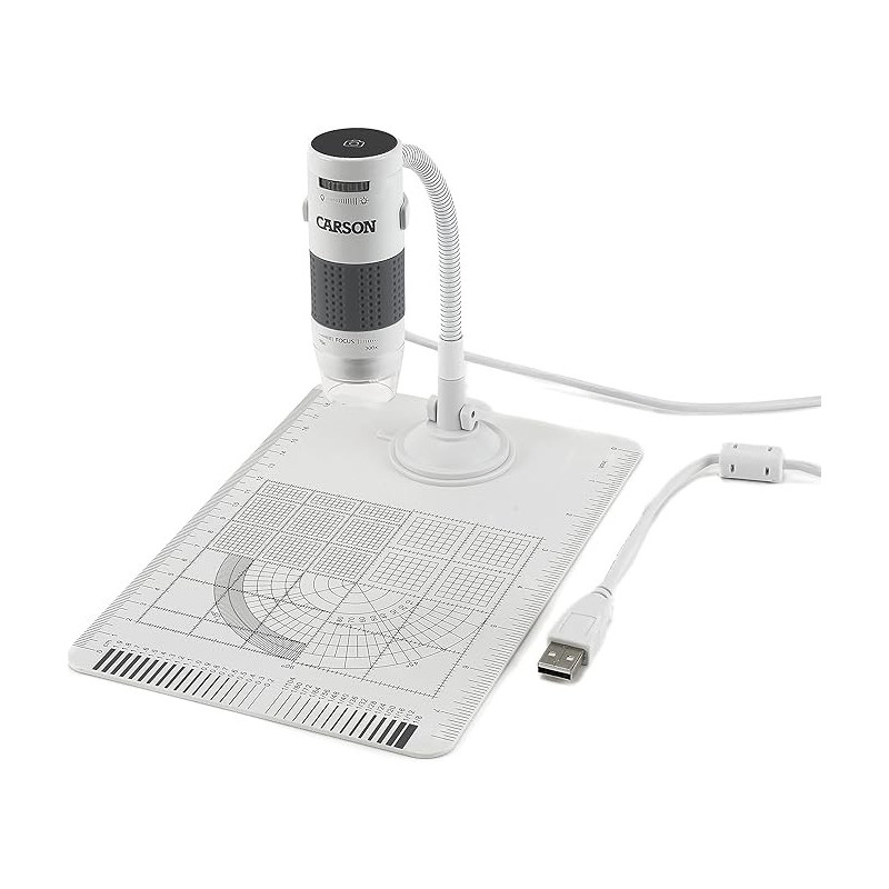 Carson MM-840 eFlex 75-300x USB Digitalmikroskop mit LED, Schwanenhals und Messplatte