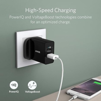 Anker USB Charger 4.8A/24W 2-Port USB Wall Charger for iPhone, android and more