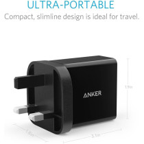Anker USB Charger 4.8A/24W 2-Port USB Wall Charger for iPhone, android and more