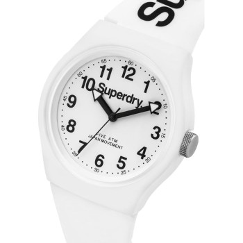 Superdry Urban Analogue Quartz Watch with White Dial and White Silicone Strap - SYG164WW