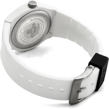 Superdry Urban Analogue Quartz Watch with White Dial and White Silicone Strap - SYG164WW