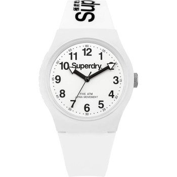 Superdry Urban Analogue Quartz Watch with White Dial and White Silicone Strap - SYG164WW