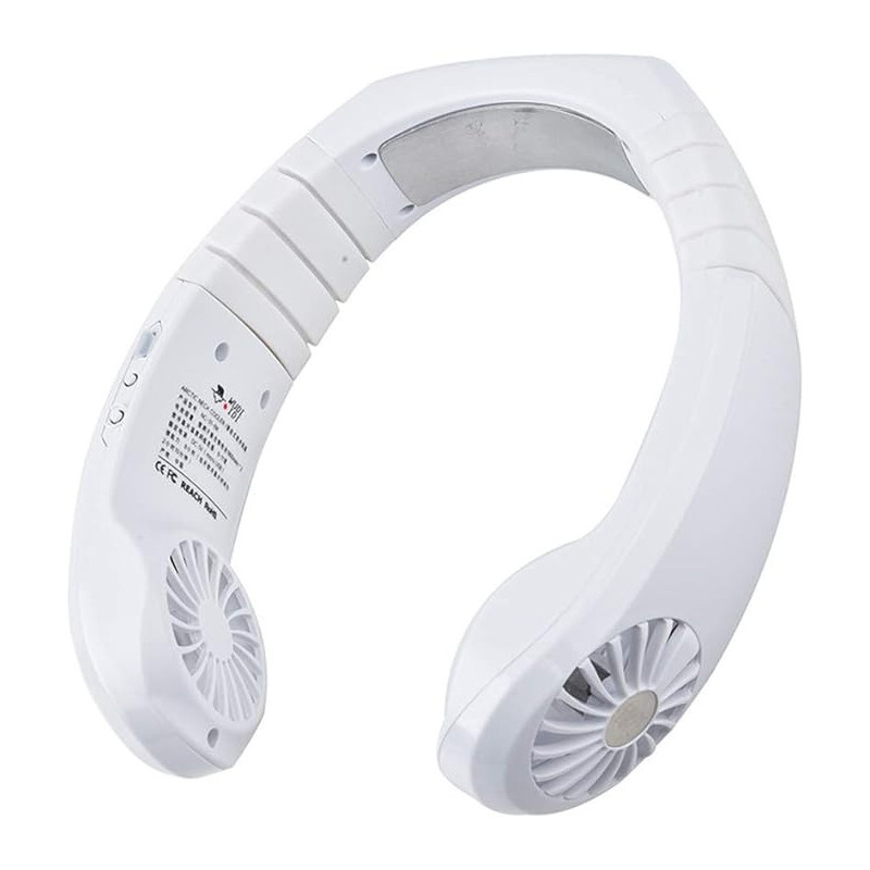 lieDIUn USB Physical Cooling Travel Hanging Neck Cooler Earphone Design Sport Smart Fan for Home Office Travel Indoor Outdoor (White)
