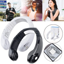 lieDIUn USB Physical Cooling Travel Hanging Neck Cooler Earphone Design Sport Smart Fan for Home Office Travel Indoor Outdoor (White)