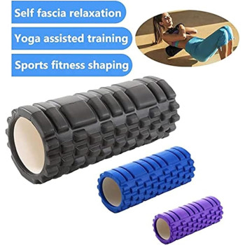 ULTIMAX EVA Yoga Foam Roller Floating Point Gym Physio Massage Fitness Equipment Massager for Muscle Multicolor (Black) - 35cm