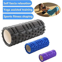 ULTIMAX EVA Yoga Foam Roller Floating Point Gym Physio Massage Fitness Equipment Massager for Muscle Multicolor (Black) - 35cm