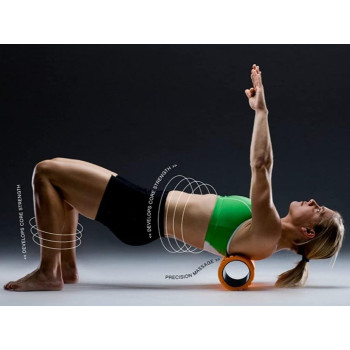 ULTIMAX EVA Yoga Foam Roller Floating Point Gym Physio Massage Fitness Equipment Massager for Muscle Multicolor (Black) - 35cm