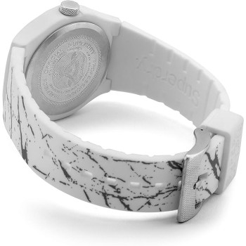 SUPERDRY Women's Silicone Urban Marble Analogue Quartz Watch (SYL253WE, White)