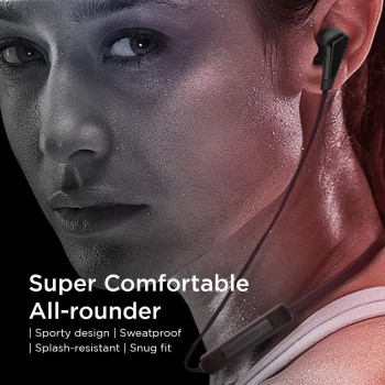 Lenovo Wireless Neckband In-Ear Earphone He01 (Black)