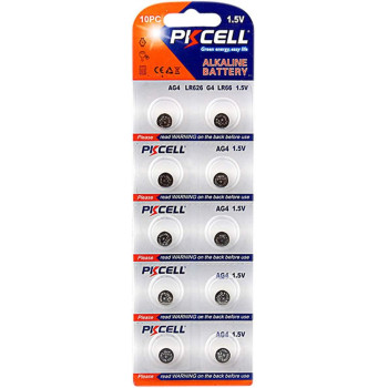 10 pcs AG4 1.5V Ultra Alkaline Button Battery Coin Batteries AG4 LR626 LR66 177 GP77A SR626W 377 G4 Green Energy by PKCELL
