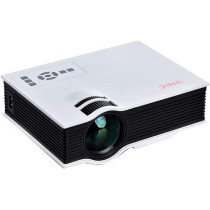 SGZ LED projector UC40+ 800 Lumens HD 800 x 480 Digital LED Projector with Remote Control, Support USB/SD/VGA/HDMI (White) (Color : White)