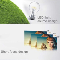 SGZ LED projector UC40+ 800 Lumens HD 800 x 480 Digital LED Projector with Remote Control, Support USB/SD/VGA/HDMI (White) (Color : White)