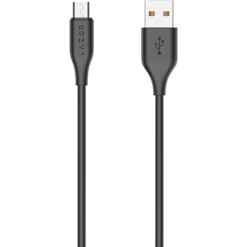 LAZOR Flux CM85 USB-A TO Micro-USB Fast Charging Cable, Premium 1 Meter,3A Fast Sync and Charge Cable,Black