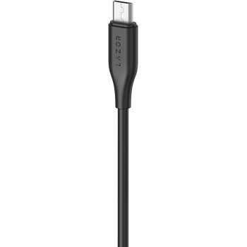 LAZOR Flux CM85 USB-A TO Micro-USB Fast Charging Cable, Premium 1 Meter,3A Fast Sync and Charge Cable,Black