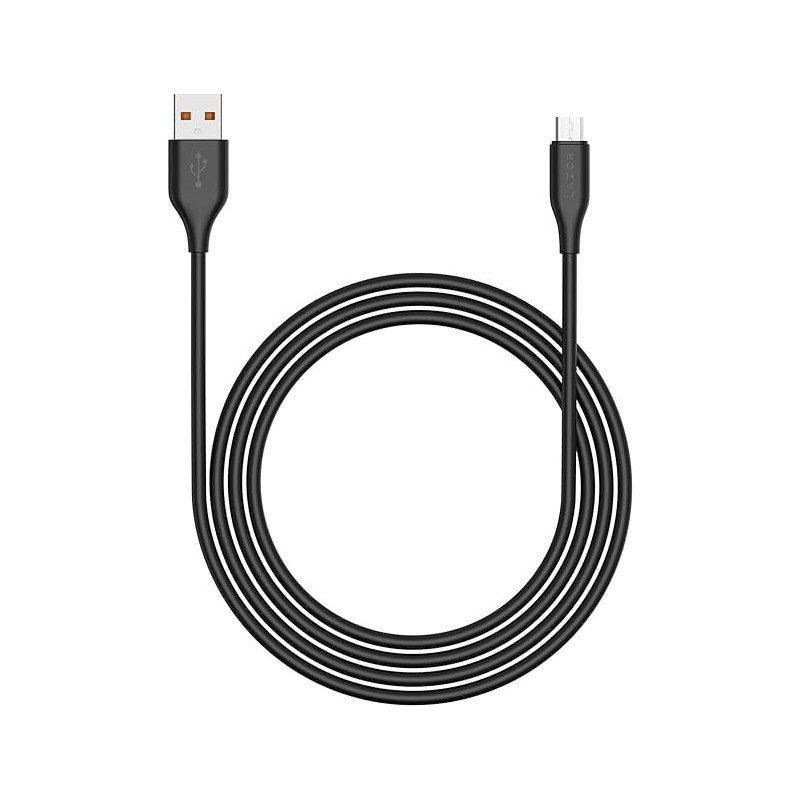 LAZOR Flux CM85 USB-A TO Micro-USB Fast Charging Cable, Premium 1 Meter,3A Fast Sync and Charge Cable,Black