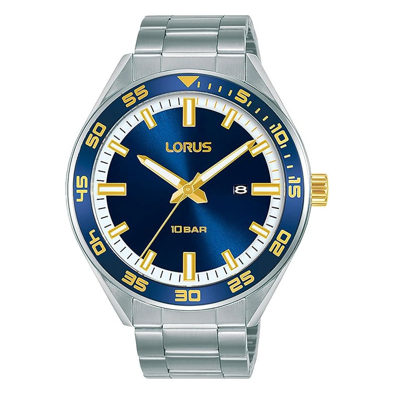 Lorus Unisex's Analog-Digital Quartz Watch with Stainless Steel Strap RH933NX9, Black, bracelet